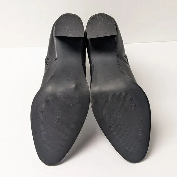 Coach and Four Silla Booties, Black Leather, Women's 8