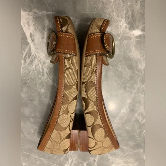 Coach Brown and Tan Monogram Loafers