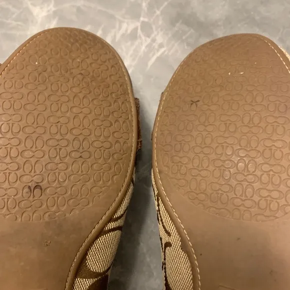 Coach Brown and Tan Monogram Loafers
