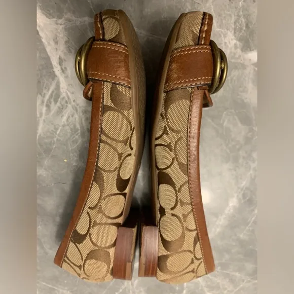 Coach Brown and Tan Monogram Loafers