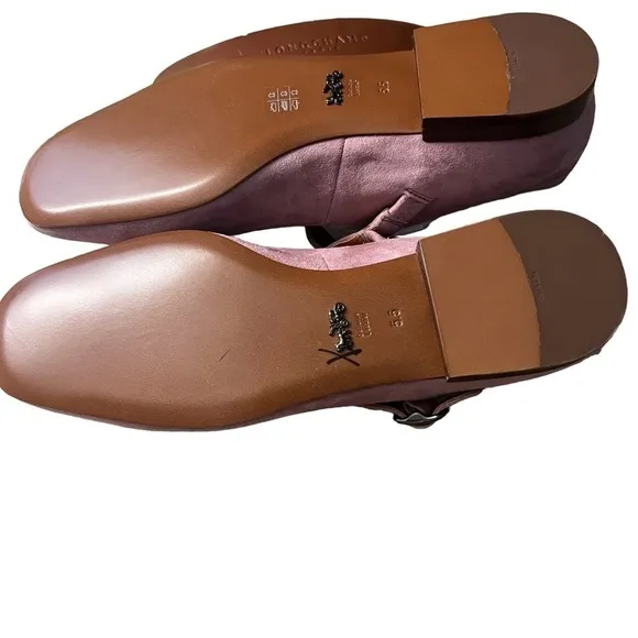 COACH Dusty Rose Flower Stud Suede Leather Mary Jane Flats Size 5.5 NWOB