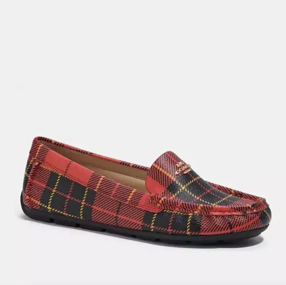 COACH | Marley Driver With Plaid Print Loafers Size 7 NWT