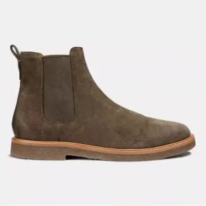 Coach Olive Green Suede Chelsea Boots