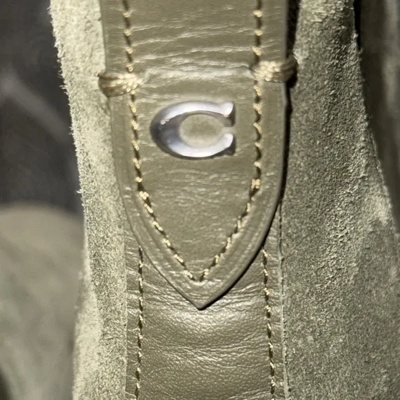 Coach Olive Green Suede Chelsea Boots