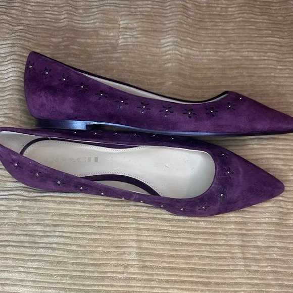 Coach Purple Suede Flats