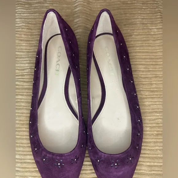 Coach Purple Suede Flats