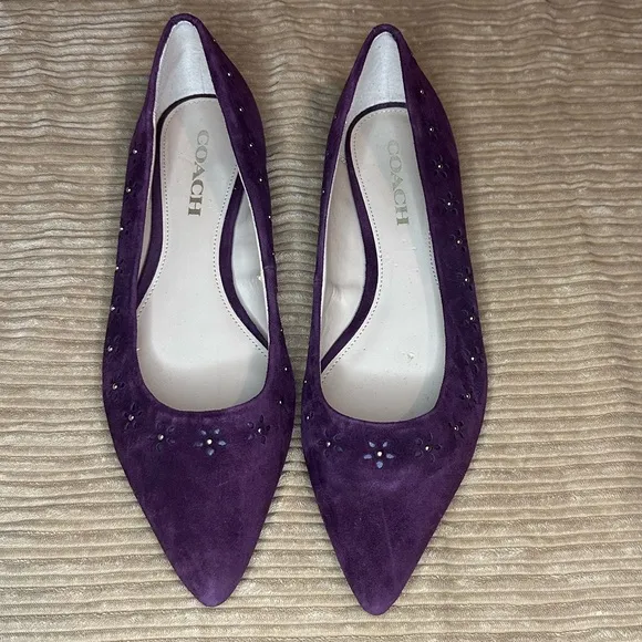 Coach Purple Suede Flats