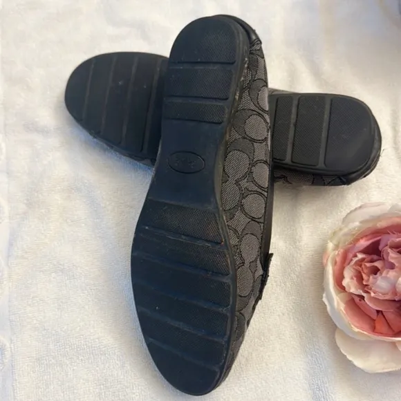COACH Signature Black Moccasin Loafers Monogram women size 8.5-9