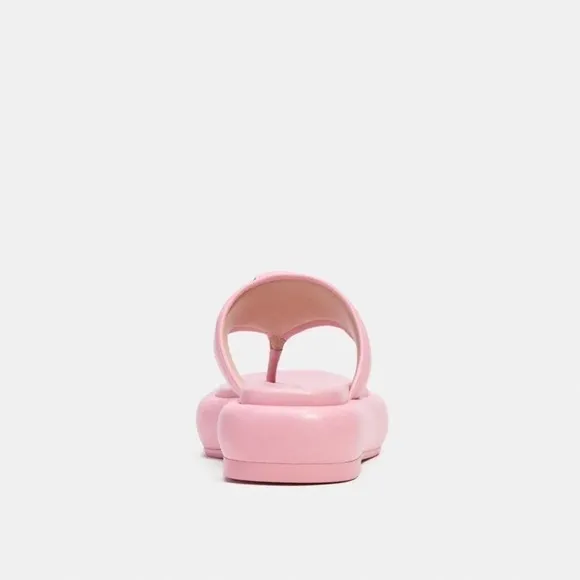 COACH Sylvie Logo Leather Chunky Sandals