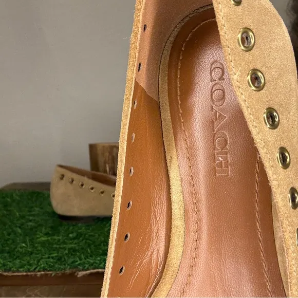 Coach Valerie Nude Suede Flats 7.5