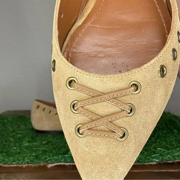 Coach Valerie Nude Suede Flats 7.5