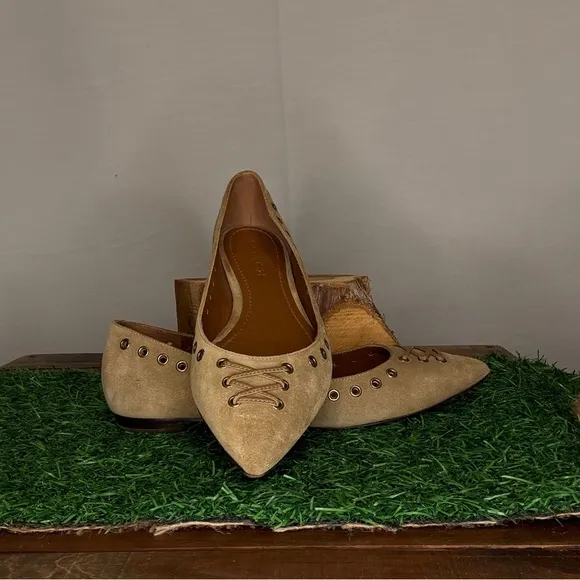 Coach Valerie Nude Suede Flats 7.5