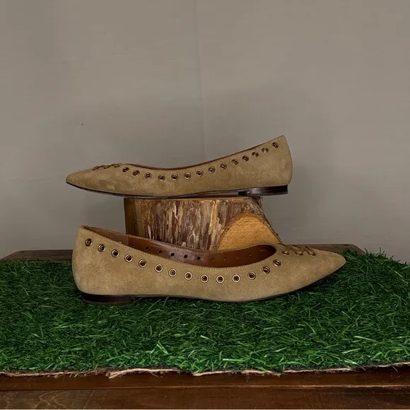 Coach Valerie Nude Suede Flats 7.5