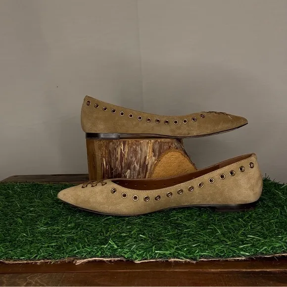 Coach Valerie Nude Suede Flats 7.5