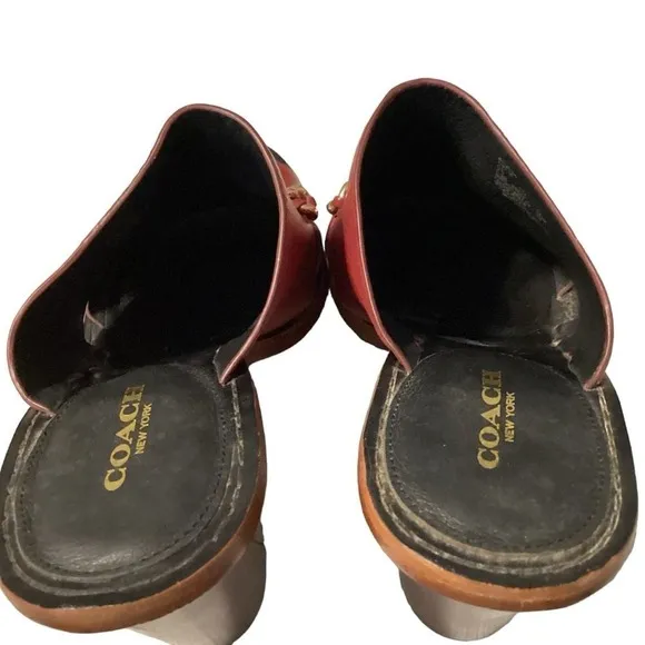 Coach vintage Kylie leather chain detail chunky sandals 9.5 B