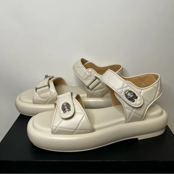 Coach Women’s Peyton Leather Sandal Platform Chunky Size 9.5 NWOB