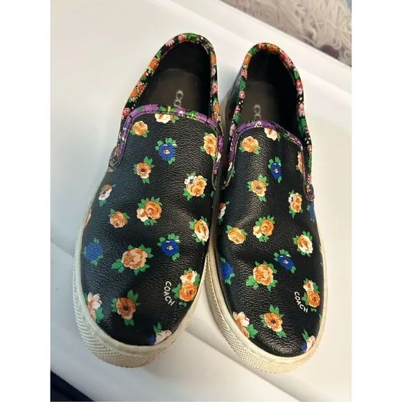 Coach Floral Coated Canvas Loafers