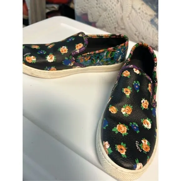 Coach Floral Coated Canvas Loafers