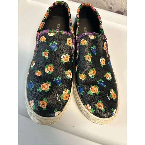 Coach Floral Coated Canvas Loafers