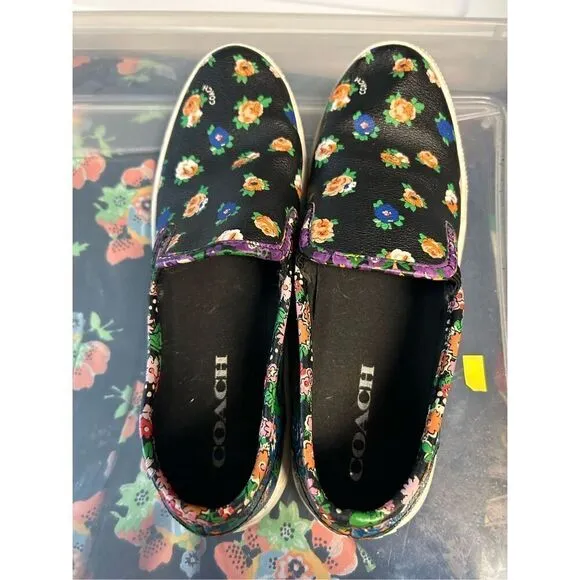 Coach Floral Coated Canvas Loafers