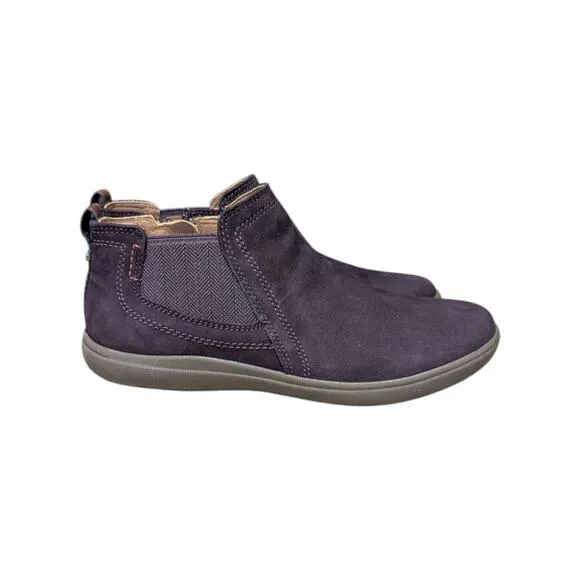 Cobb Hill Bailee Chelsea Boots Nubuck Leather Maroon Womens 6.5 Ankle Booties