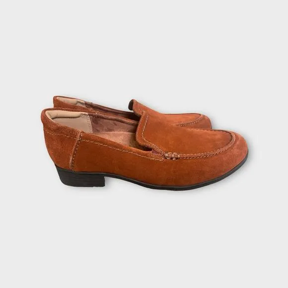 Cobb Hill Womens Crosbie Moc Loafer Suede Brown Size 7