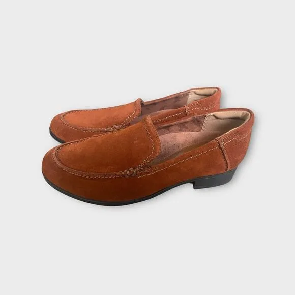 Cobb Hill Womens Crosbie Moc Loafer Suede Brown Size 7