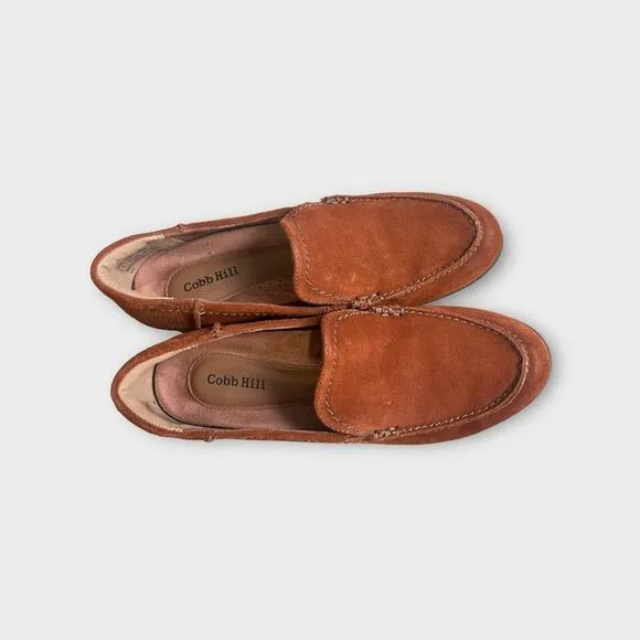 Cobb Hill Womens Crosbie Moc Loafer Suede Brown Size 7