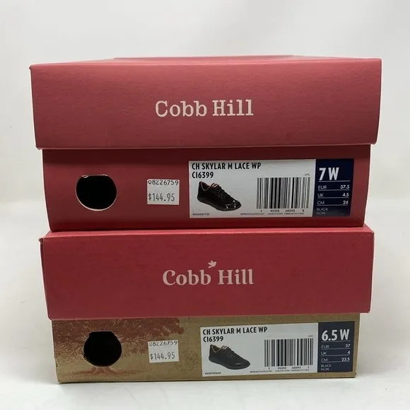 Cobb Hill WOMEN'S SKYLAR WATERPROOF LOW LACE-UP SNEAKER Black WIDE