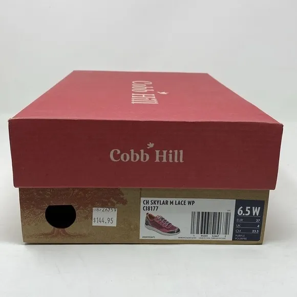 Cobb Hill WOMEN'S SKYLAR WATERPROOF LOW LACE-UP SNEAKER Purple WIDE