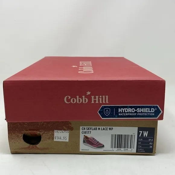 Cobb Hill WOMEN'S SKYLAR WATERPROOF LOW LACE-UP SNEAKER Purple WIDE