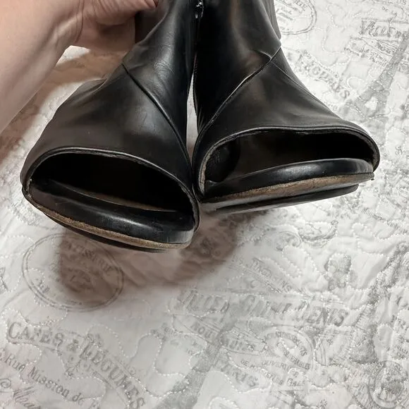 Coclico Shoes Dar Leather Chunky Block Heel Sandals Black Sz 7 Or 37.5