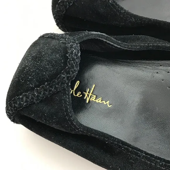 COLE HAAN Ballet Flat Suede Nike Air Black Slip On Loafer Women’s Size 9.5 Wide