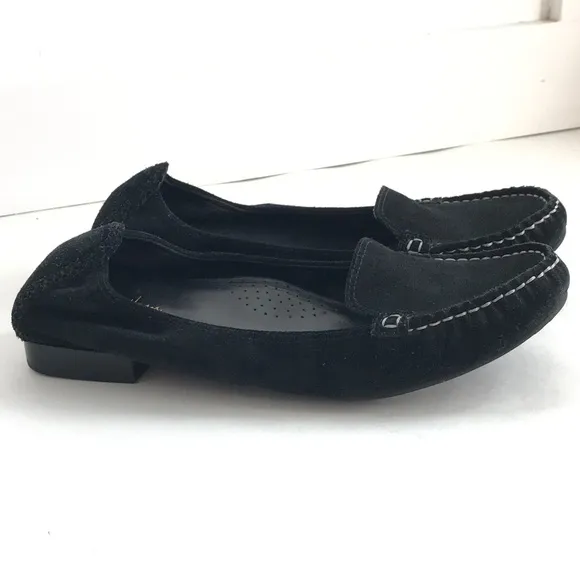 COLE HAAN Ballet Flat Suede Nike Air Black Slip On Loafer Women’s Size 9.5 Wide