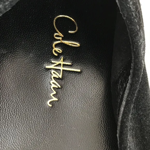 COLE HAAN Ballet Flat Suede Nike Air Black Slip On Loafer Women’s Size 9.5 Wide
