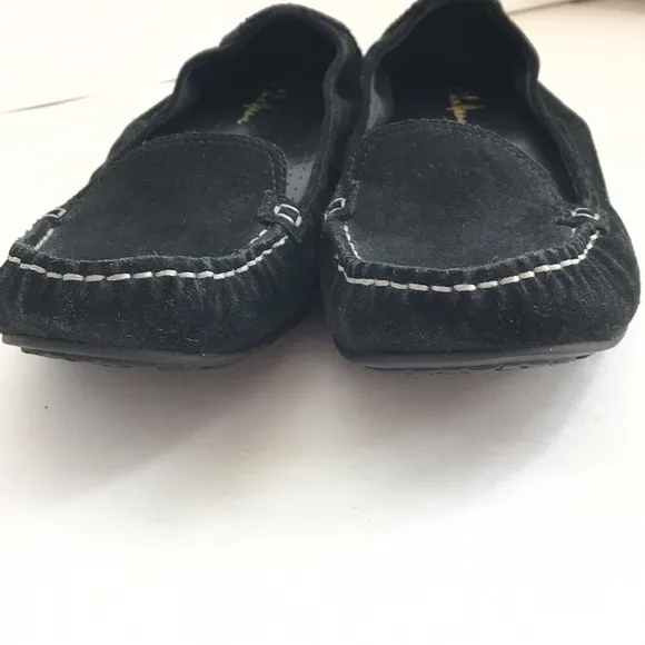 COLE HAAN Ballet Flat Suede Nike Air Black Slip On Loafer Women’s Size 9.5 Wide