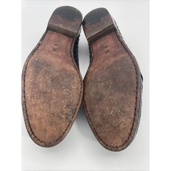 Cole Haan Bragano Mens Size 9.5 Shoes Black Leather Italian Tassel Loafers