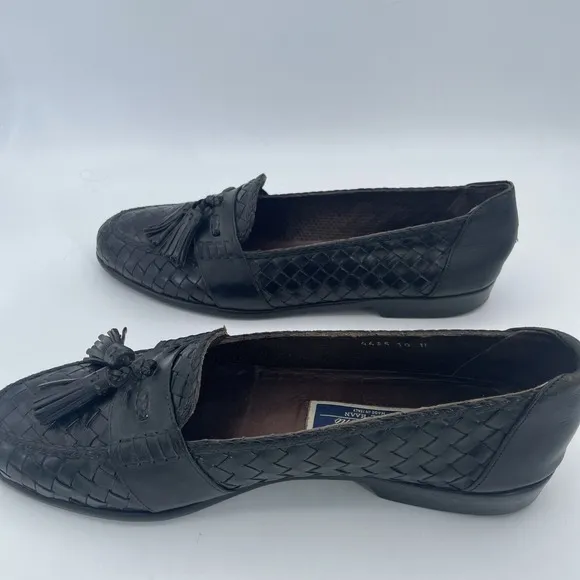 Cole Haan Bragano Mens Size 9.5 Shoes Black Leather Italian Tassel Loafers
