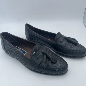 Cole Haan Bragano Mens Size 9.5 Shoes Black Leather Italian Tassel Loafers