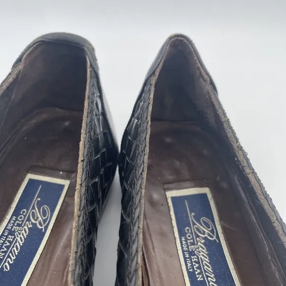Cole Haan Bragano Mens Size 9.5 Shoes Black Leather Italian Tassel Loafers