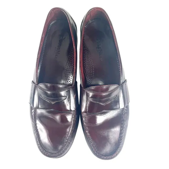 Cole Haan City Leather Penny Slip On Loafers Men 11.5 Burgundy Preppy Y2K