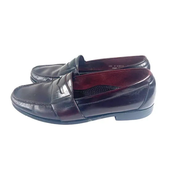 Cole Haan City Leather Penny Slip On Loafers Men 11.5 Burgundy Preppy Y2K