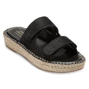 Cole Haan Cloudfeel Espadrille Double Strap Leather Slides with Jute, 5, NWOB