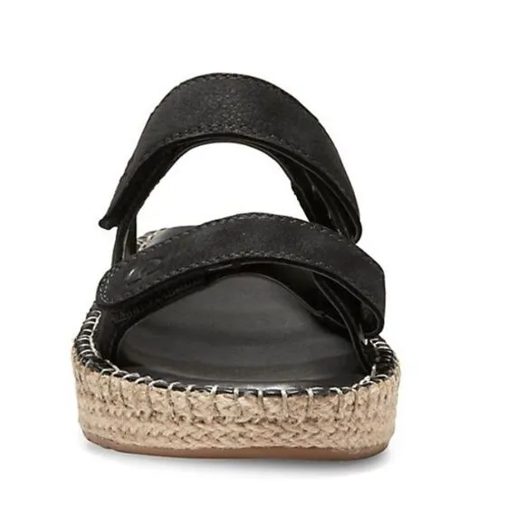 Cole Haan Cloudfeel Espadrille Double Strap Leather Slides with Jute, 5, NWOB