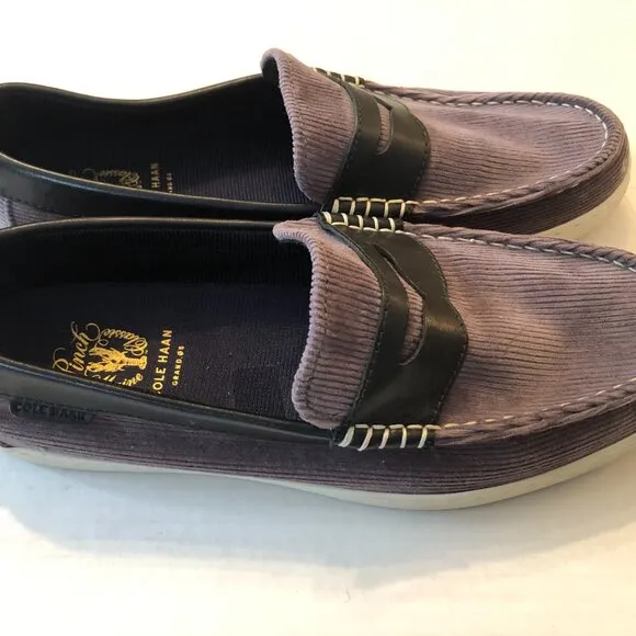 Cole Haan Grand Os Pinch men's gray canvas loafers size: 10 1/2M