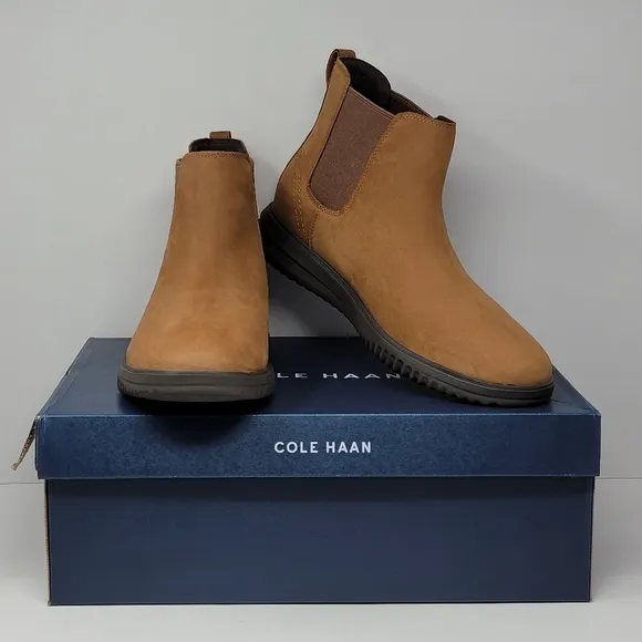 Cole Haan Grand Plus Chelsea Boots Mens Size 11.5 Brown Lumber/Java C38789 New