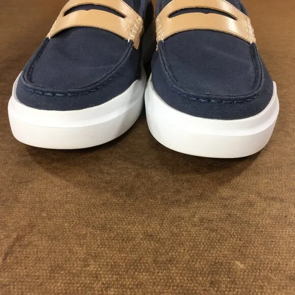 Cole Haan GrandPro Rally Penny Loafers Mens Size 11M Blue Canvas C34727