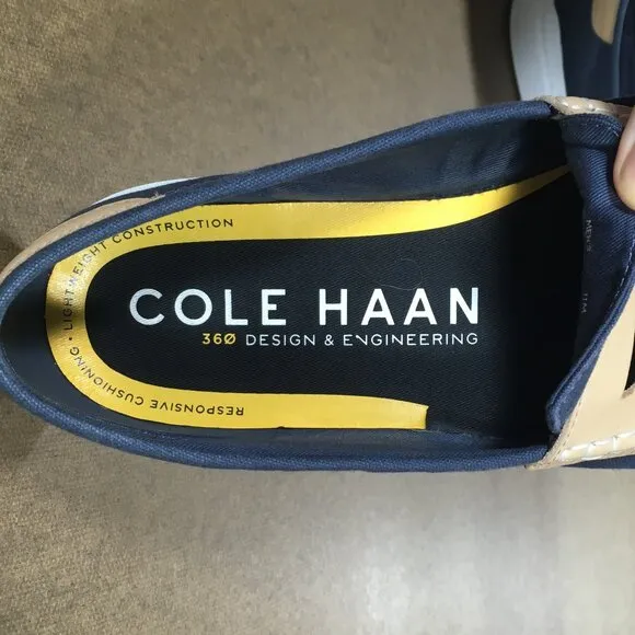 Cole Haan GrandPro Rally Penny Loafers Mens Size 11M Blue Canvas C34727