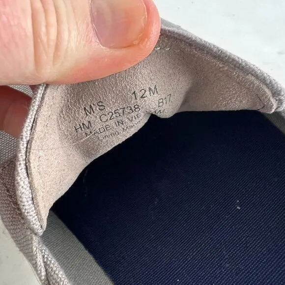 Cole Haan Hyannis Penny Loafer mens size 12 grey canvas slip on boat shoes
