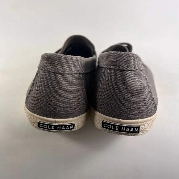 Cole Haan Hyannis Penny Loafer mens size 12 grey canvas slip on boat shoes